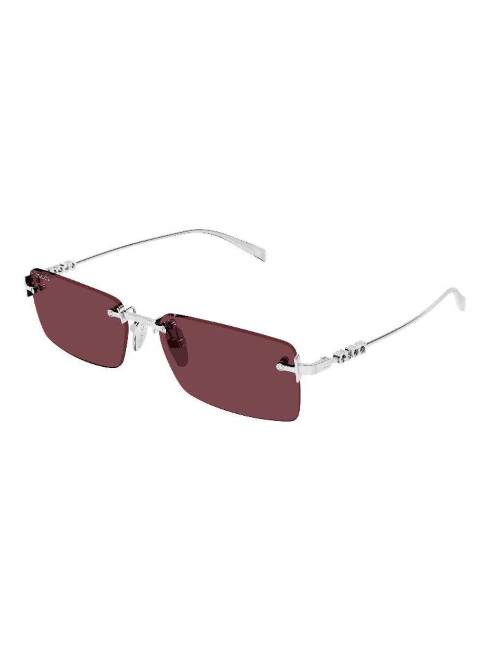 New Gucci Men's Sunglasses Silver Red Lens Metal Frame GG1941S 003 56